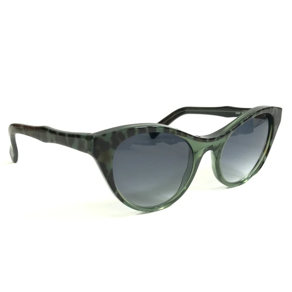 See Sunglasses 9261 C2 Shiny Black Green Cheetah Frames w/ Blue Gradient Lenses